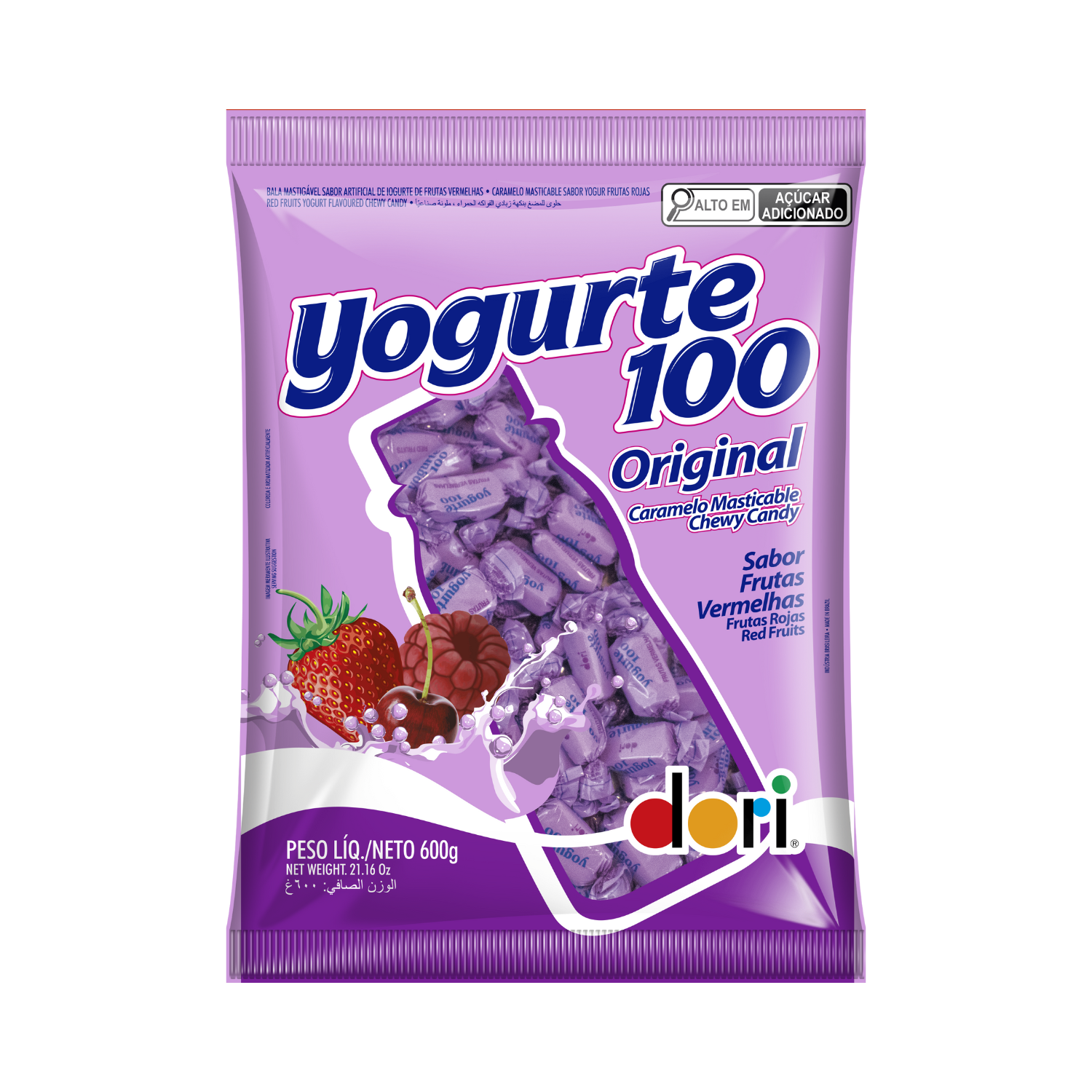 Bala Dori Yogurte 100 Frutas Vermelhas (600g)